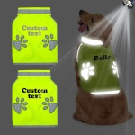 신상 맞춤형 반려견 의류 반사 조끼 개성 있는 이름 인쇄 애완동물 고시인성 야간 산책 : 미주에치