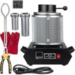 RIEDHOFF 3+1KG 금 용광로 3 C (화씨 1400W) 디지털 전기 용융로 용융 키트, 빠른 제련 스크랩, 금, 은, 구리, 알루미늄 : 트루에틱글로벌