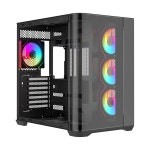 로즈윌 ATX 컴퓨터 게이밍 PC 케이스 미드 타워 4개의 ARGB 팬 사전 설치 곡면 : 백야커머스