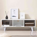 덕우 3칸 선반 오픈 거실장 거실TV장 모델하우스가구 : 덕우무역