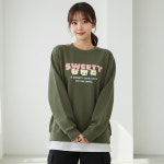 스위트캣 맨투맨 국내생산 남여공용 빅사이즈 특양면 기모 커플 남성 남자 여성 여자 루즈핏 : 사라걸스.