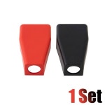 2pcs 자동차 액세서리 배터리 터미널 포지티브 네거티브 고무 커버 상단 포스트 절연 와이어 커넥터 보호 캡 : 블랑리움