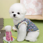 강아지 양면 조끼 플라워 덤블 애견 겨울 옷 잔꽃무늬 누빔 베스트 : MISTERINUS