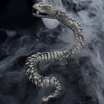 MSINMINW 빈티지 스네이크 체인 팔찌, 올드 메탈 구리 고급스러운 스타일링 Ouroboros 팔찌 조디악 후크 남성용 액세서리 걸쇠 : ANS마켓