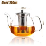 파라시티 유리 찻주전자 스토브탑 40 OZ / 1200ml 탈착식 18/8 스테인리스 50oz teapot : 나닥스마켓