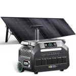 IEE 3200W 휴대용 발전소, 1x200W 태양광 패널, 2048WH 필로우4 배터리 1800W 1.2H 고속 충전 14 출력 포트, 5-8MS EPS, 30DB 노이즈... 