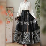 퓨전 치마 무용 개량 상의 스커트 빅사이즈 세트 여자 생활 차이나 톱 M 80근-100근 : 직구여기에