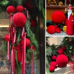 크리스마스리스 포토존 초대형 포토월 호텔 A 쇼핑몰 레드벨벳볼 10cm 2개 : 스마트피커샵