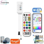 TUYA 주소 지정 가능 컨트롤러 24 키 리모컨 RGBIC Smartlife LED 스트립 체이스 효과 알렉사와 함께 작동 : 쿠쿠스토어6