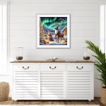 크리스마스 다이아몬드 아트 키트, 액세서리가 포함된 크래프트 젬 페인팅 장식용 벽 사슴 14X14인치 및 가정용 오로라 G8963 : 더판다.