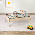 아마존 베이직 120피스 이상 48 액티비티, 7 테이블, 보관함, 01인치 3세 세트, 선물, x 튼튼한 나무 기차 및 18 트랙 07 62 멀티... 