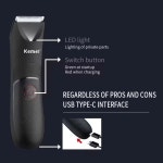 Kemei KM-1838 사타구니 헤어 트리머 잔디 깎는 기계 세라믹 블레이드 방수 습식 클리퍼 음모 겨드랑이 위생 면도기 : 미주에사