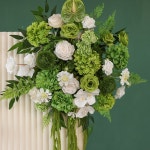 졸업꽃다발 행잉 데코레이션 인조 녹색 흰색 장미 수국 꽃꽂이 이벤트 배경 장식 바닥 J2754 : 이코노플레이스