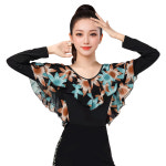 편하고 우아한 라이아 라인댄스복 상의 라틴댄스 라인댄스 의류 여성 댄스복 탑 5XL, 블루 : 비텐