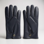 덴츠 15-1134 남성 네이비 가죽 토끼 퍼 장갑 : 아카이브.