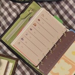M5 초코말차 가죽 월렛 바인더 지폐수납 가능 : 동구리코로로