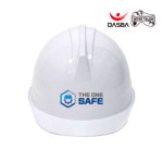 다스바/인터텔론 로고 상호 건설 현장 작업모 백색 투구형 안전모 인쇄주문제작 가능 : 주식회사 더원세이프