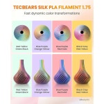 테크베어스 4색 실크 PLA 필라멘트 1.75 3D 프린터 필라멘트 반짝이는 텍스처 골드 : 아리온픽