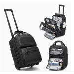 남성용 18인치 블랙 언더시트 기내용 소프트 여행 가방 앞면 개방 디자인 bla : 모르티