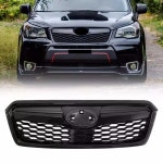 Subaru Forester 2013-2018 수정 된 광택 블랙 프론트 범퍼 그릴 LED 마스크 네트 라디터 바디 액세서리 포함 : 미주나티