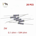 20 개 2W 5% 금속 산화물 필름 저항기 0.1R ~ 10M 0.39 1R 2R 3R 3.9R 4.3R 8.2R 1K 2K 2.2K 3.3K ohm : 블랑킷