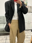 가니 미러 버튼 코튼 블레이저 자켓 블랙 F8080 : 런던모드