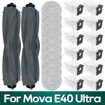 Mova E40  호환 액세서리 메인 브러시 필터 먼지 봉투 물 천 교체 부품 키트 : 도루웍스