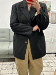 가니 미러 버튼 코튼 블레이저 자켓 블랙 F8080 : 런던모드