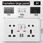 공용 벽면 콘센트 2구 전원 소켓 USB-C 충전기&스위치 13A AC 110-250V LED 매립형 벽걸이 : 해성전기