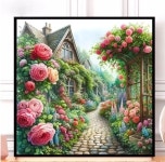 [자수사랑] 프린트패키지 십자수 - 장미마을 : 자수사랑