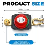 Relaxweex 3피스 배터리 분리 스위치 탑 포스트 온 /오프 12-48v 컷 오프 마스터 헤비 듀티 RV 자동차 보트용 (온오프 275a-top Post)... 