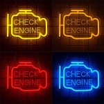 체크 엔진 네온 사인 LED 차고 아빠 벽 장식 선물 맨 케이브 자동차 정비소 침실 파티 바 : seowonglobal01
