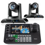 지케이프로덕션 | 텐베오 4K NDI PTZ 카메라 AI 휴머노이드 & 페이스 자동 추적 HDMI /USB3.0 /LAN(PoE) 20배 광학 줌( 2) 및 7 u2019 LCD 쿼드스크린...