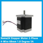 Nema24 스텝퍼 CNC 기계용 2 상 4 선 1 8 도 68mm 5A 단일 샤프트 이중 구멍 거리 47 14 프레임 60mm : 인터내셔널바잉