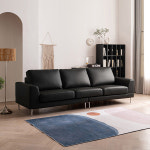 삼익가구 베티 천연소가죽 소파 스툴미포함, 블랙, 4인용 : 삼익가구몰