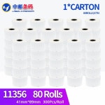 80 롤 Dymo 일반 11356 라벨 41mm  300Pcs 스티커 LabelWriter 400 터보 열전 사 프린터와 호환 : seowonglobal01