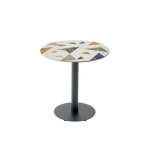 MN 세라믹 원형 테이블 블랙스틸 600 원형티테이블 소파옆테이블 : MNM 77