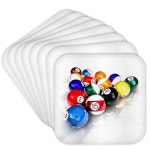 3drose 당구공 풀 코스터, 소프트, 8개 세트 1 set-of-4-Soft : 모던진아792