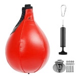 YCYU 펀칭백 복싱 스피드 포함 가죽 레드 키트 블랙 펌프 무에타이 세트 장비 스피드백 회전 운동 프로페셔널 Red : 다섯봉지1