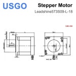 USGO Leadshine 573S09 L 18 NEMA23 3 5A 길이 50mm 1 97인치 샤프트 6 35mm 0 25인치 용 3상 스테퍼 : 인터내셔널바잉
