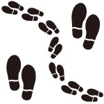 25쌍 50장의 검은색 신발 발자국 스티커 바닥 데칼 표지판 안내 방향 피트 거리 벽 파티 장식 01 Black : 일상까득