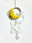꽃 자개모빌 벽 장식 가랜드 드림캐쳐 마크라메 소품 인테리어 노랑 미모사 : 바람결살랑