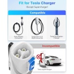 EVDANCE NACS ~ J1772 충전 어댑터 - Tesla 고출력 커넥터 목적지 충전기 및 모바일 커넥터와 호환되는 최대 80Am 250V EV 어댑터(흰색)... 