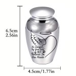 호환 인간의 유골 작은 유품 항아리 화장 항아리 천사 날개 미니 항아리 알루미늄 합금 유골 홀더 작은 재 항아리-우리의 천사 : 윤테크놀러지