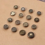 16개/세트 가죽 제품 633 빈티지 스타일 테트라그래프 패스너 DIY 백팩/지갑 고정 액세서리 스냅 : 효문산업