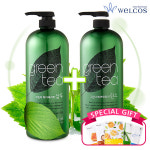 과일나라 그린티(녹차) 헤어테라피 1500ml 샴푸+린스(총 3000ml) 대용량 : 퀸스타운