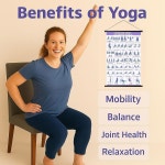 60세 이상 시니어를 위한 의자 요가 시니어용 벽 스크롤 포스터 초보자 및 재활 운동 : 태슬리아