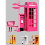 공중전화 부스 레트로 촬영소품 세트장 철제 조형물 2m 레드 고급형 : 글로벌탑직구