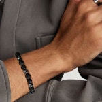 Crgwxzl 남성 구슬 팔찌 크로스 8MM 천연 돌 팔찌 세트 스트레치 타이거 용암 바위 팔찌 남성용 블랙 옵시디아 보호 크리스탈 팔찌 아버지 형제... 