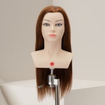[마타하리] 미용 대회용 연습용 어깨있는 브라운 통가발 마네킹 22인치 100%인모 : 청미사 헤어친구